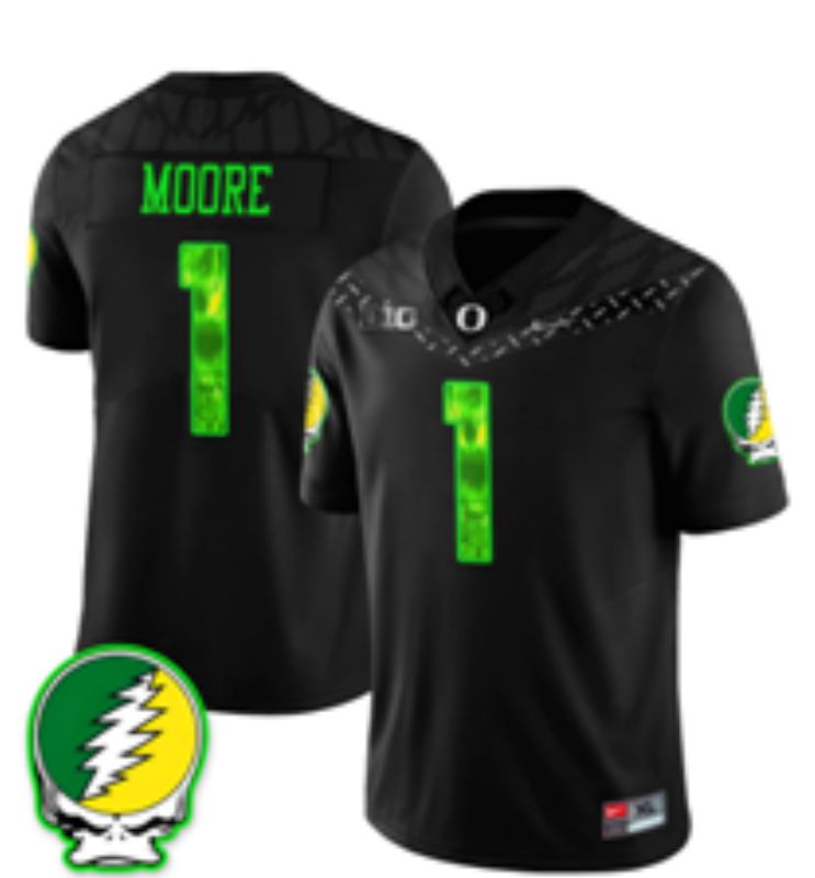 Men 2026 NCAA Lightning #1 Moore Black Three generations Jersey 01